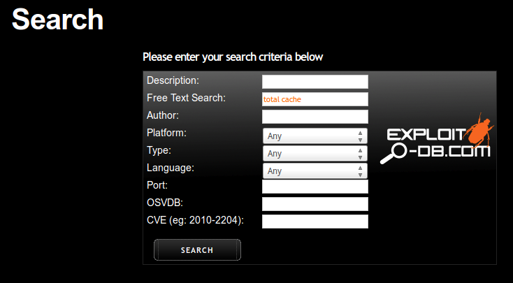 Search for vulnerability from Exploit-DB