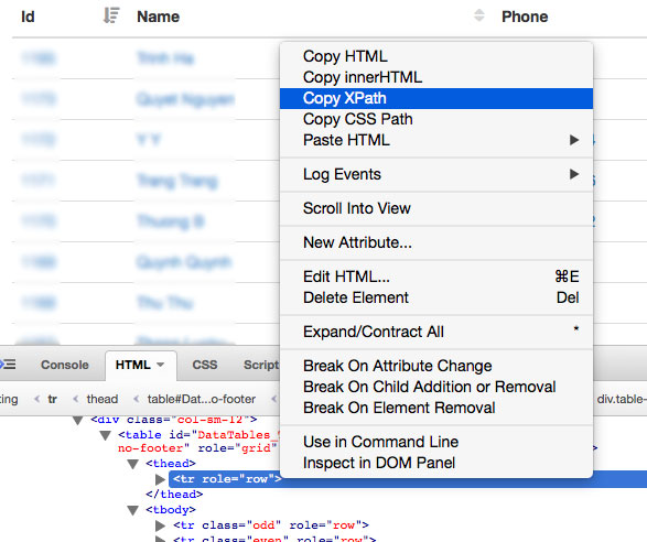 Get xpath path with Firebug