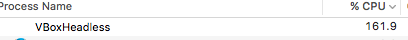 VboxHeadless consumes more than 160% CPU
